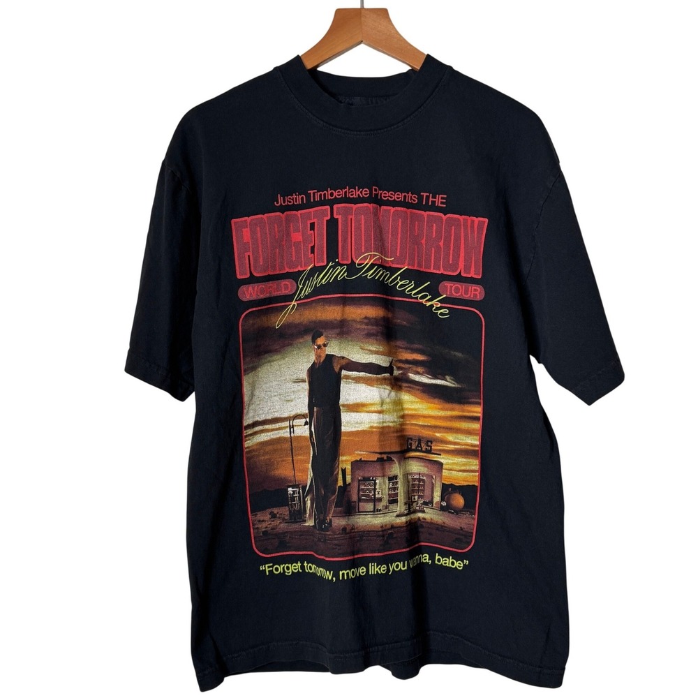 Justin Timberlake Forget Tomorrow World Tour T-Shirt‎ 2024 Adult Medium Black